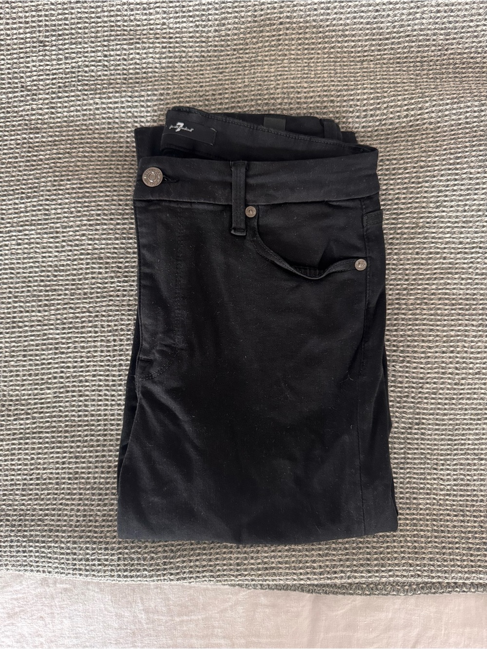7 For All Mankind Black High Rise Skinny Jeans